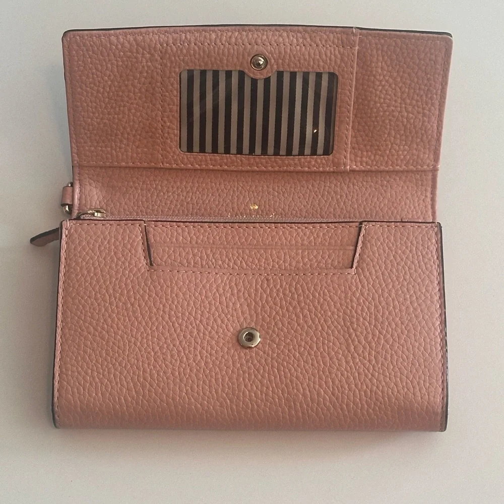 Kate Spade Pebble Leather Wallet in Rose
